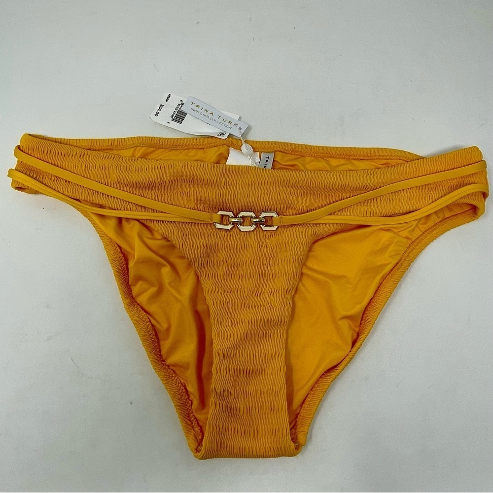 Trina Turk Mustard Yellow Textured Fabric with Gold Accent